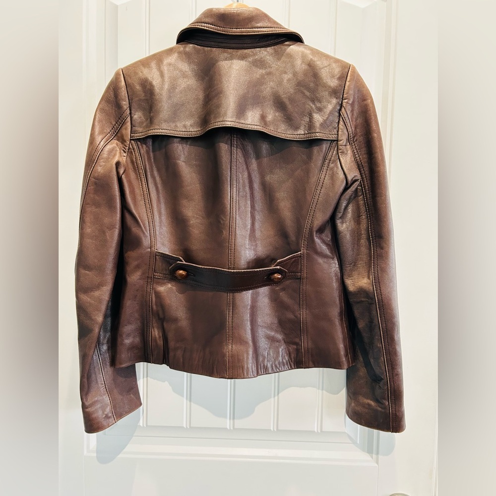 J. Crew Lambskin Leather Barn Jacket - Picture 3 of 8